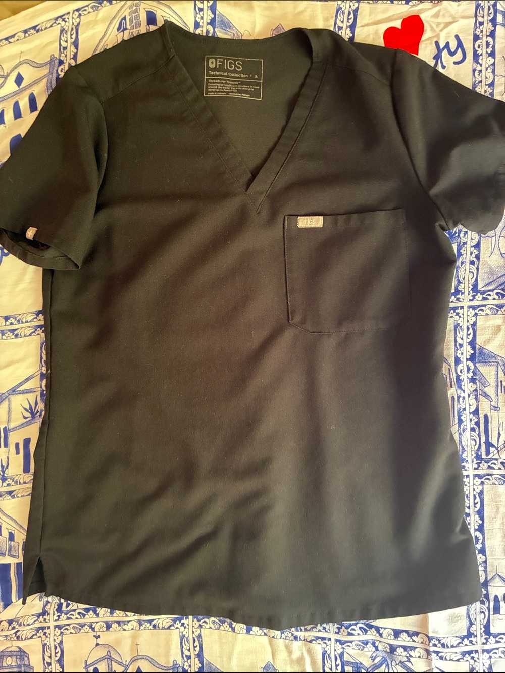 Figs scrub set Black V-Neck